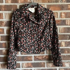Anthropologie Cropped Tinley Floral Jacket